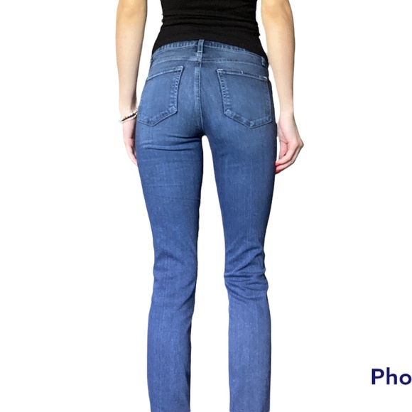 Paige Cassie Skyline Skinny Size 27 Mid Rise Dark Wash  Jeans - Picture 3 of 11